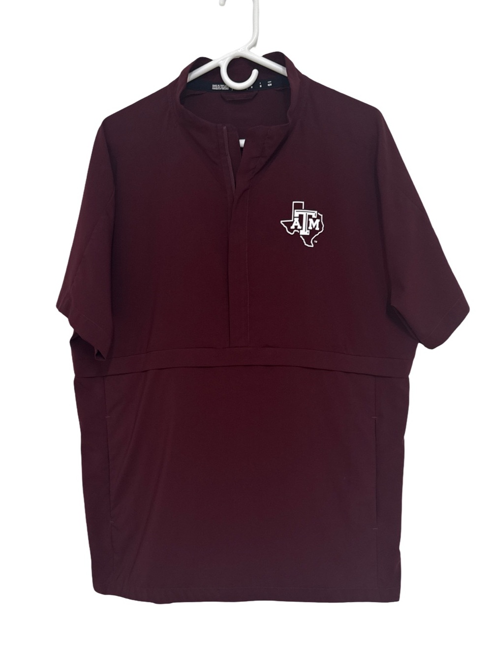 adidas Texas A&M Aggies Short Sleeve Half-Zip Pullover Jacket Men’s Medium